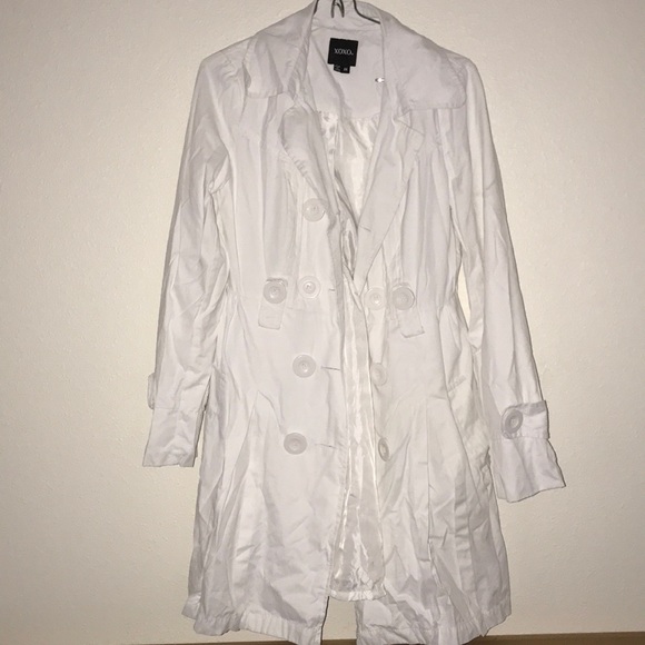 XOXO Jackets & Coats Long White Xoxo Trench Coat Poshmark